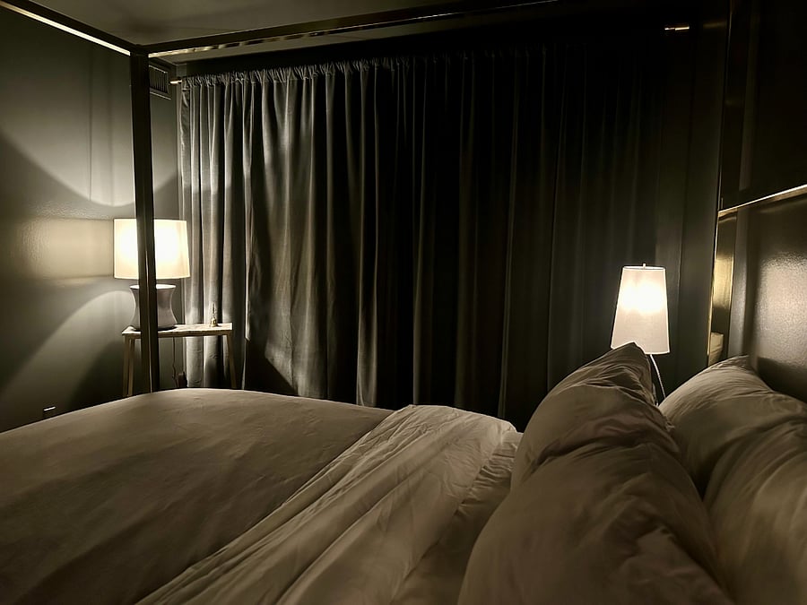 Comfortable queen bed in a calm, private sleeping space