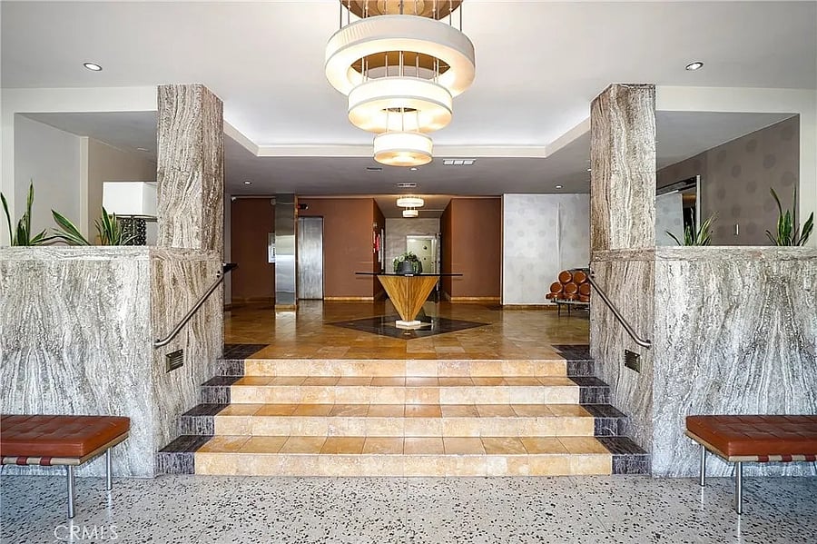 Elegant, well-maintained lobby in a quiet residential building