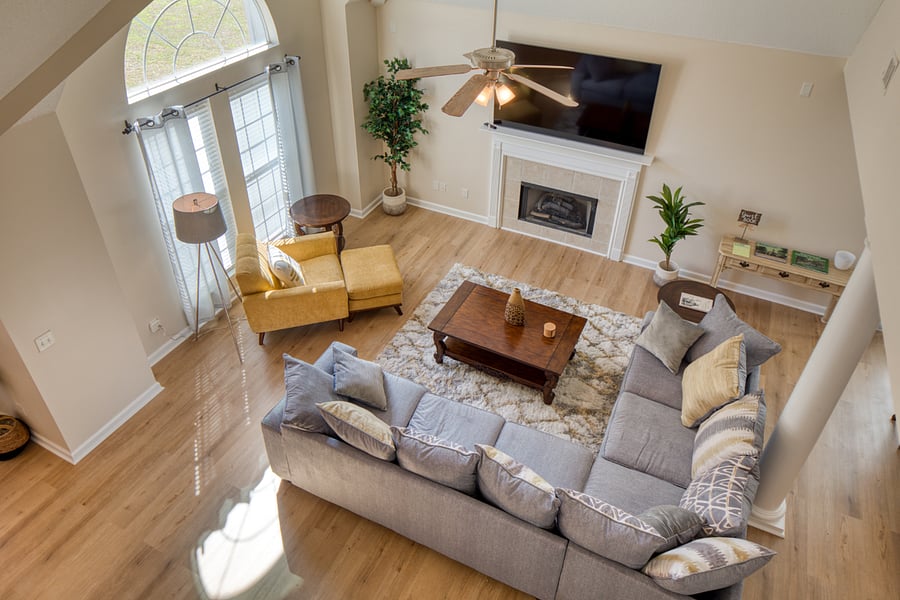 Overhead view of the living room