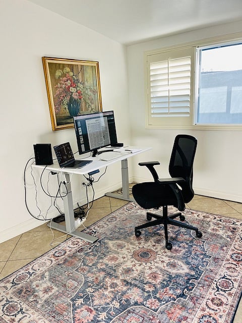 The third bedroom is currently set up as an office.