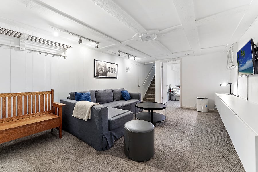Downstairs family room with Smart TV