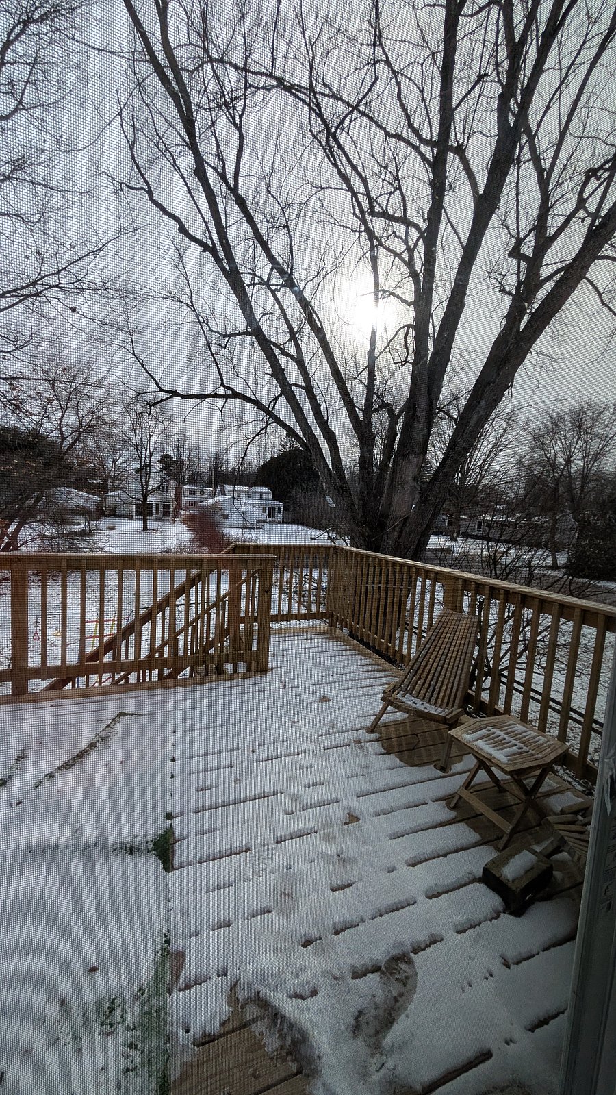 Deck over-looking back yard space