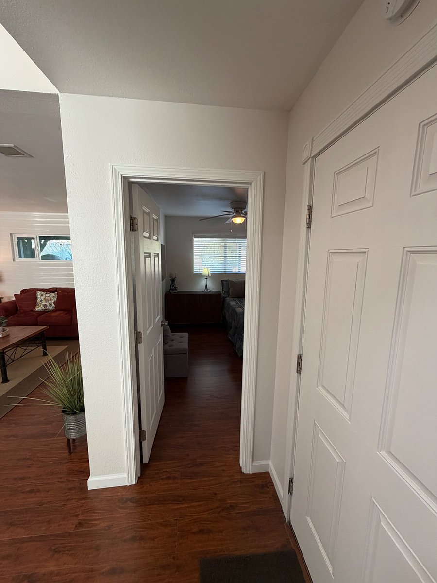 Interior view of bedroom from entry door 