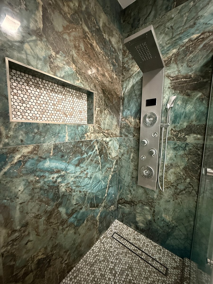 Shower system with multiple features.