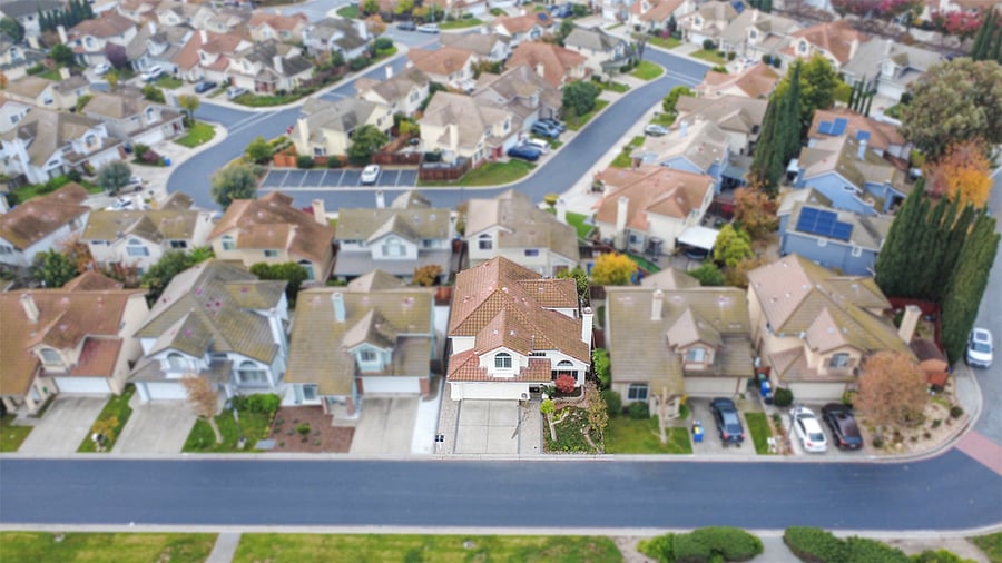 Facing park with a long walking trail