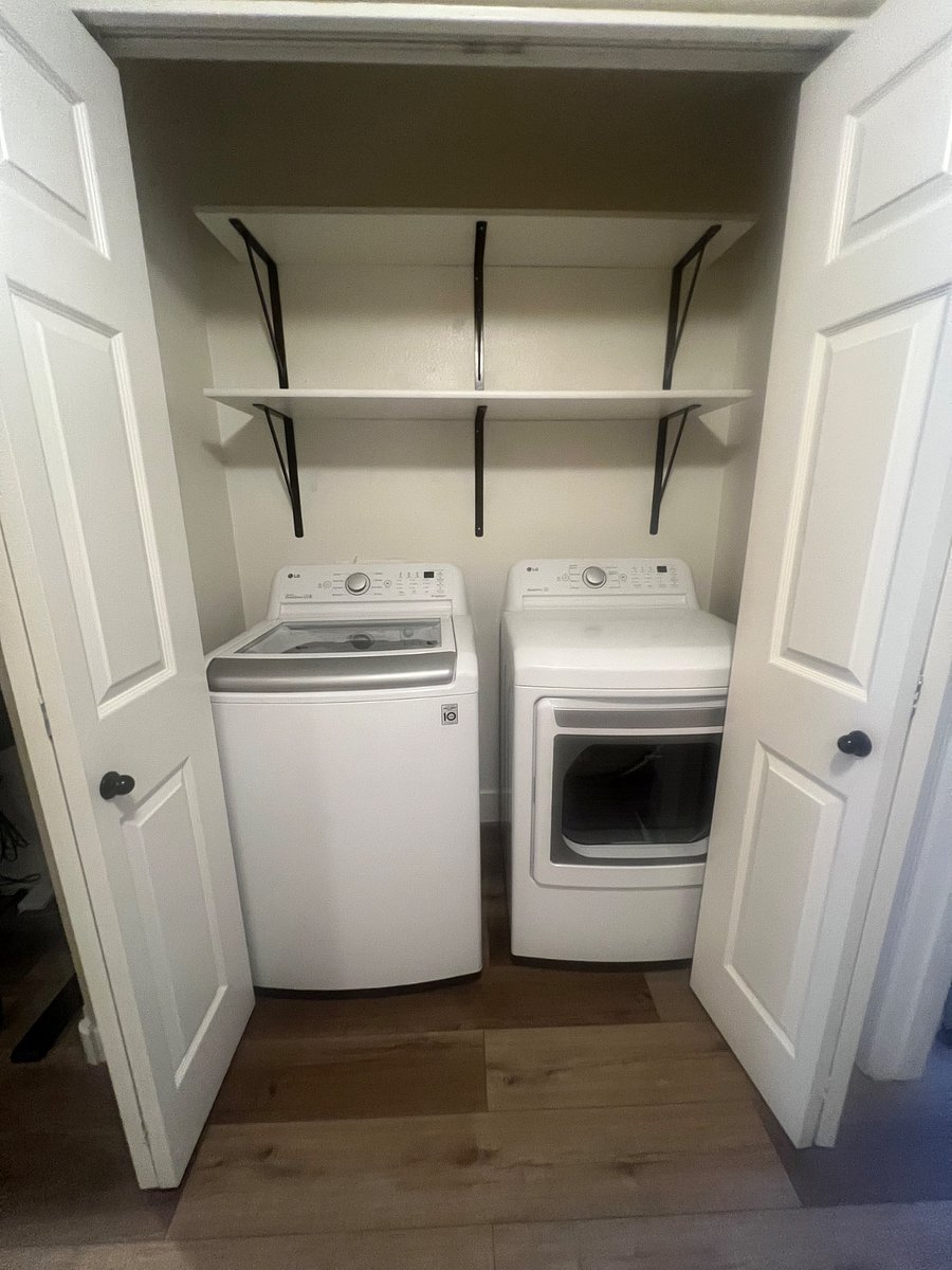 Full size washer and dryer conveniently located upstairs