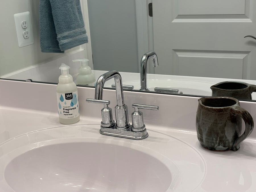 Scent free soap provided in all bathrooms
