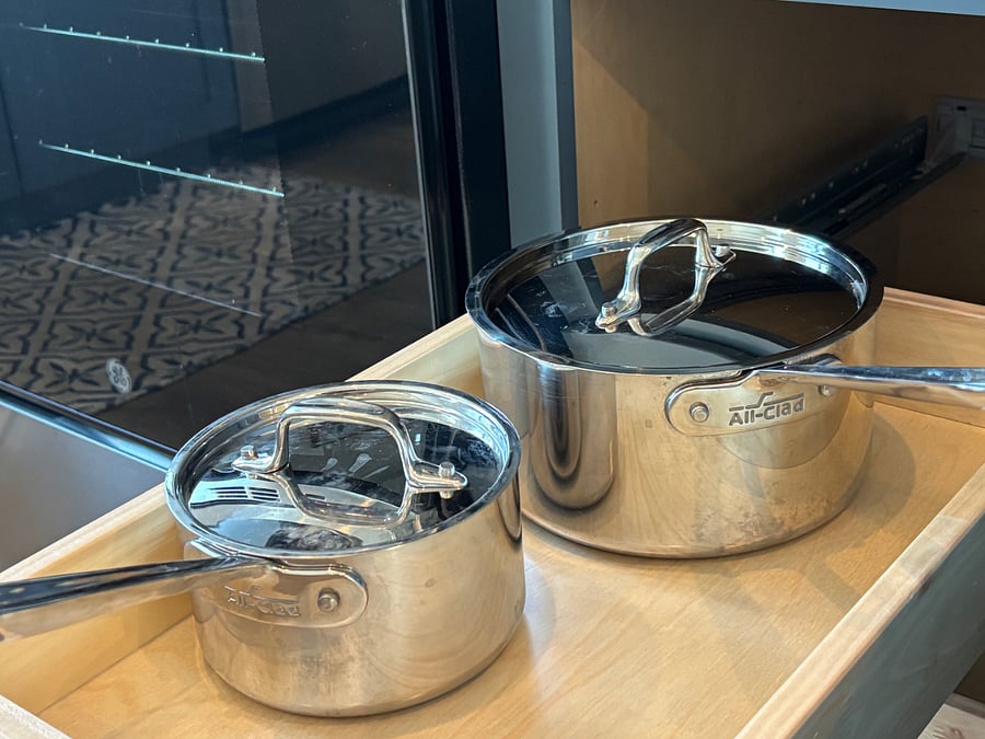 Kitchen is fully stocked with all the dishes and cooking utensils you need
