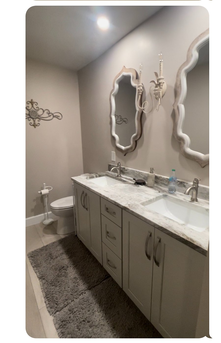 Primary bath shower/double sinks