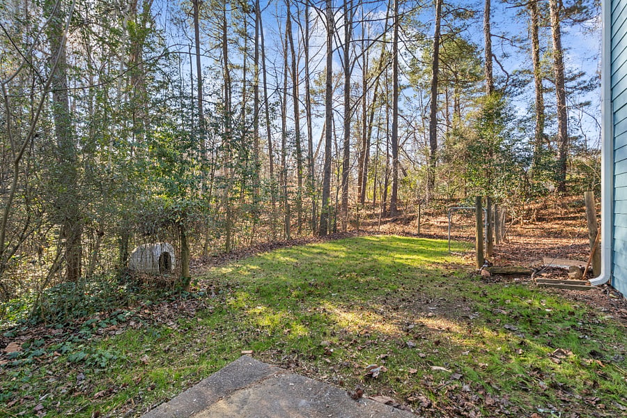 Fenced backyard