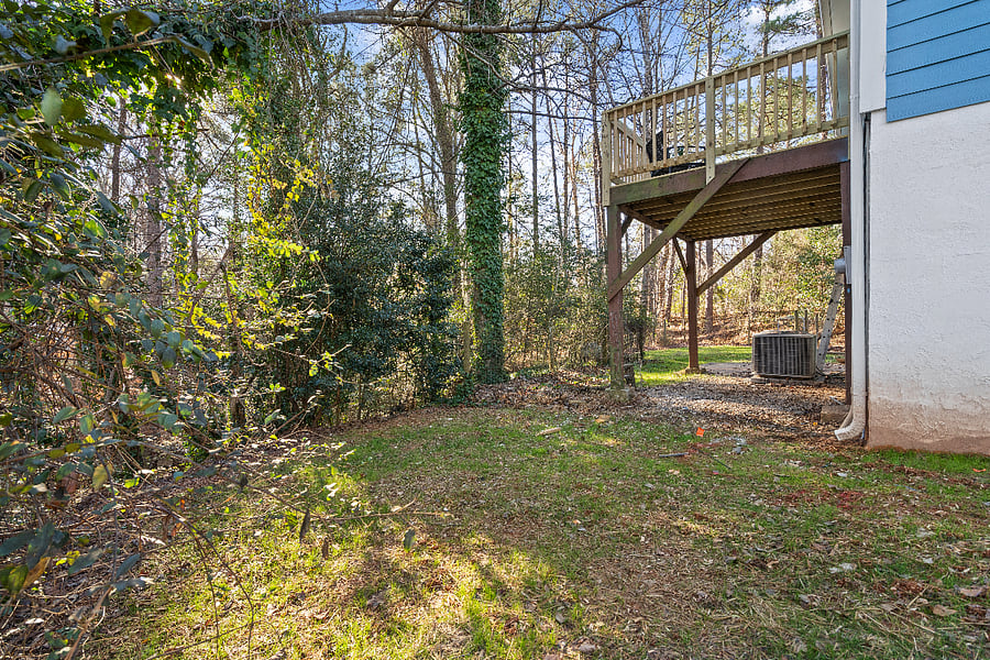 Fenced yard and deck