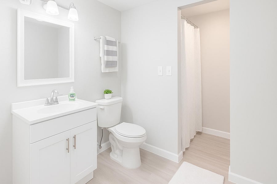 Enjoy your own bright bathroom with a simple, relaxing feel