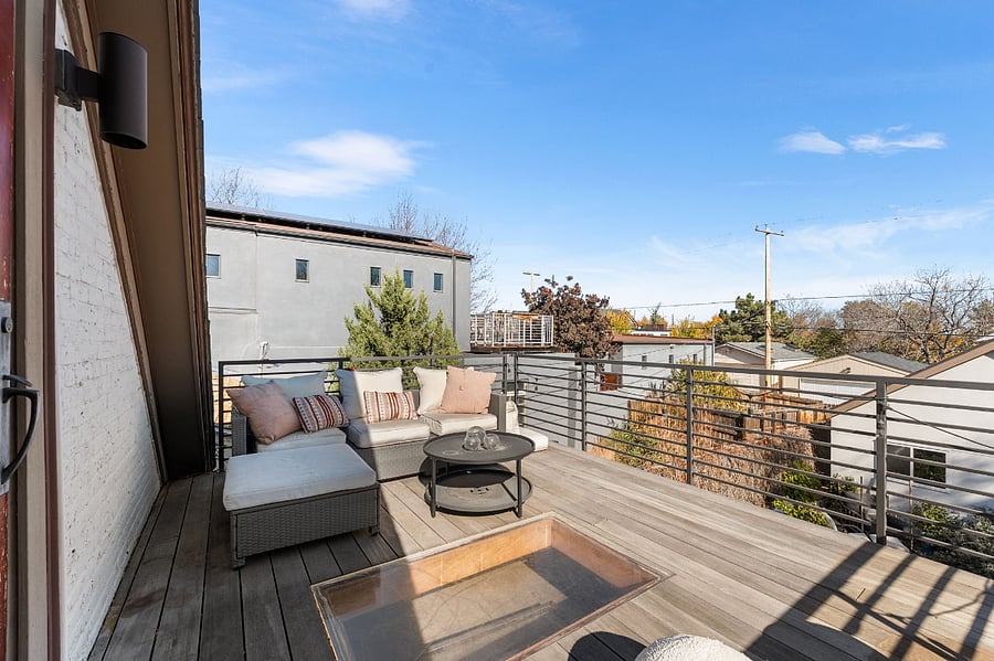 Outdoor rooftop patio attached to bedroom #3