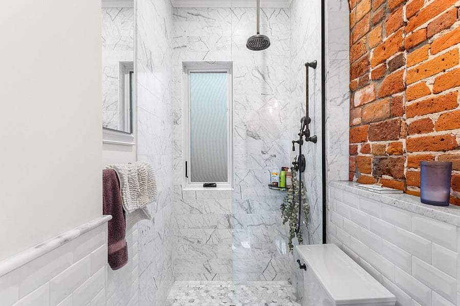 Main level bathroom with shower