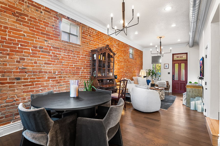 Dining area on the main level adjacent to the living room