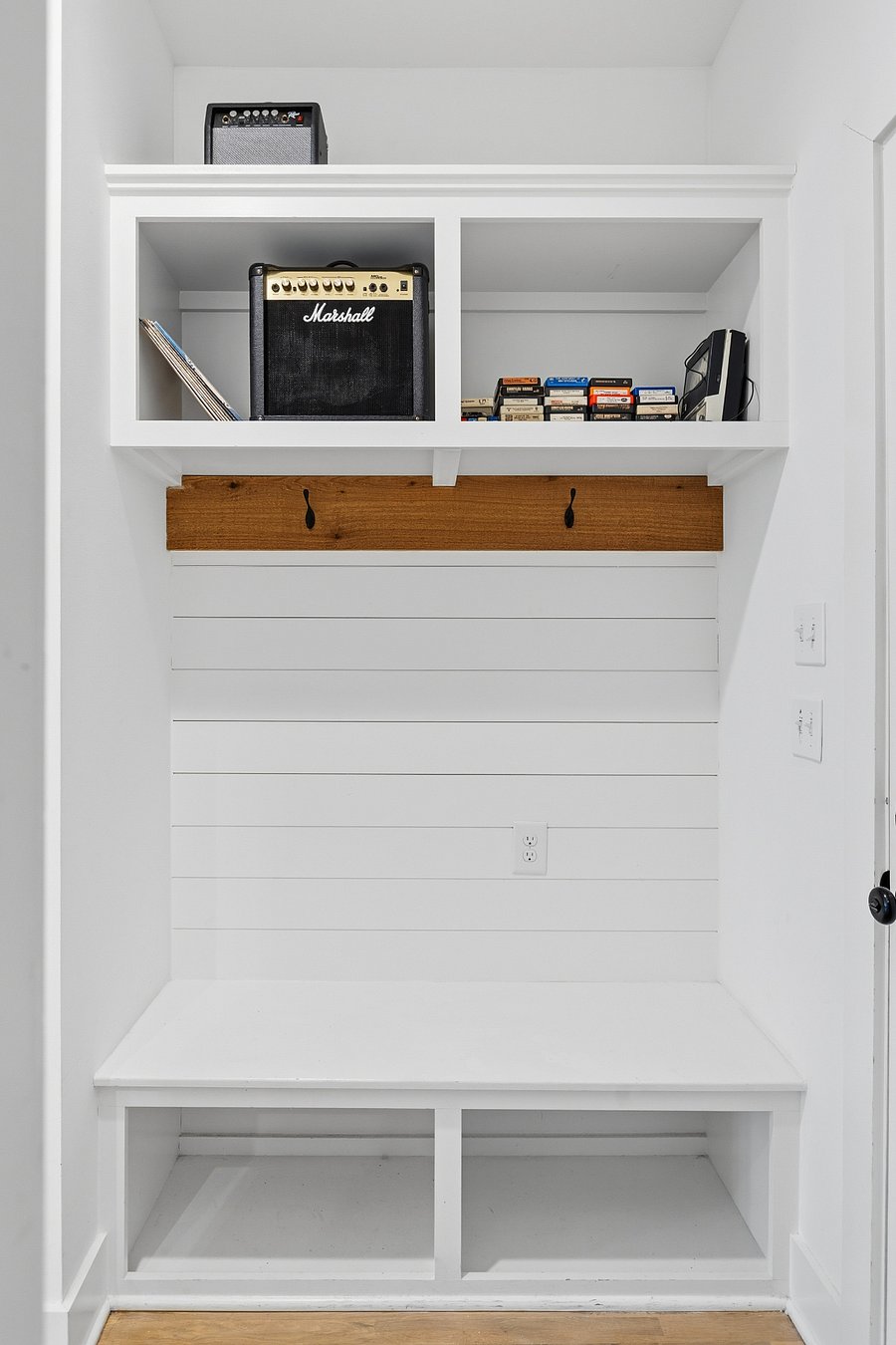 Cubby area to store your items.