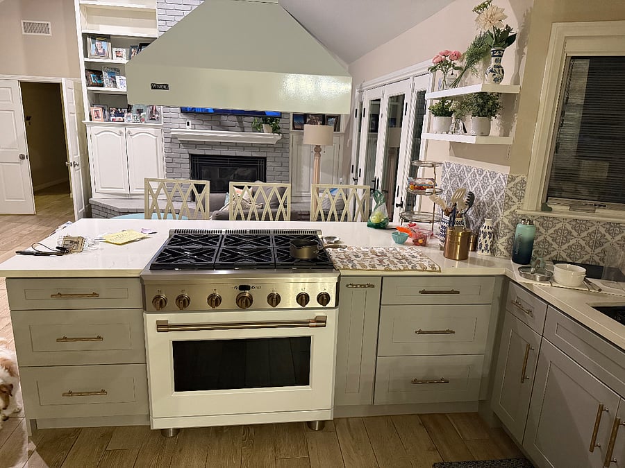Family room and kitchen