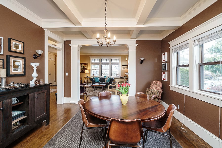 Dining room looking to front of house/living room