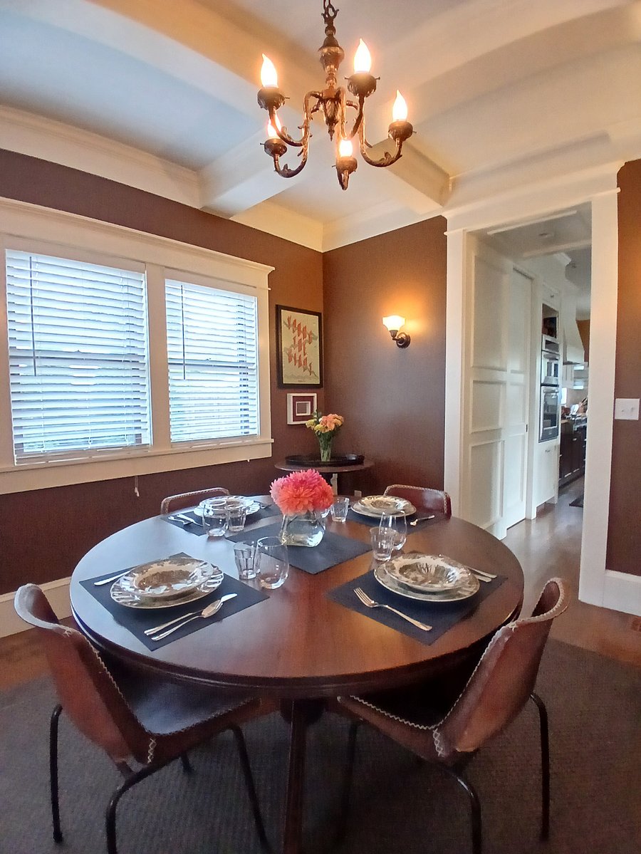 Dining room with kitchen/great room to the right