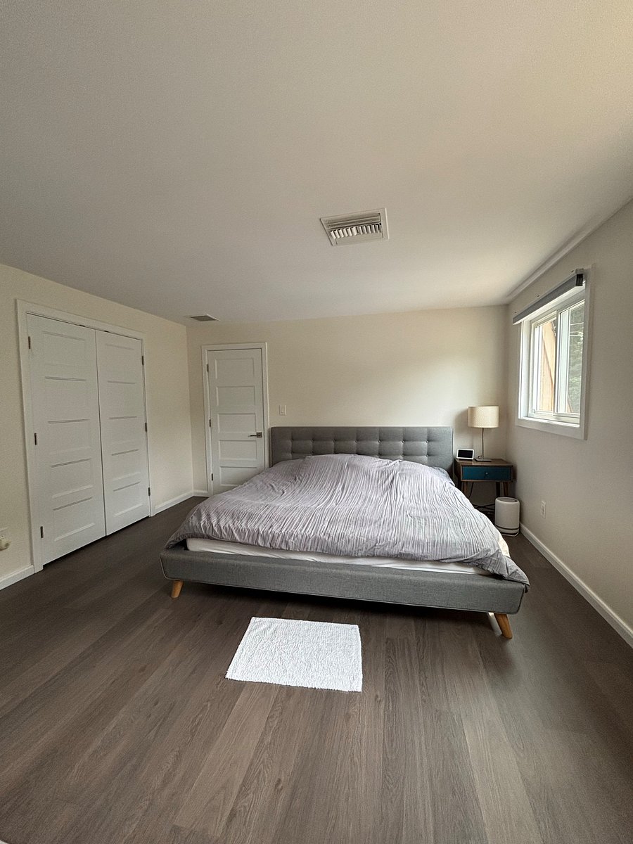 Bedroom - King size bed with double closet 