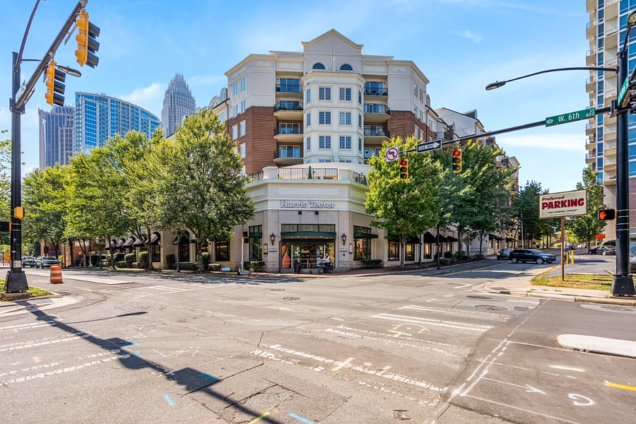 Harris Teeter is attached to building. Seconds away