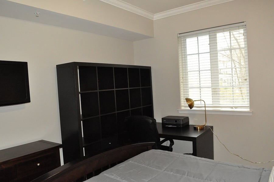 Bedroom desk and shelves