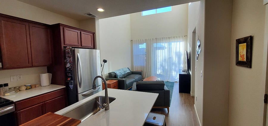 View from Shared Kitchen to Living Room
