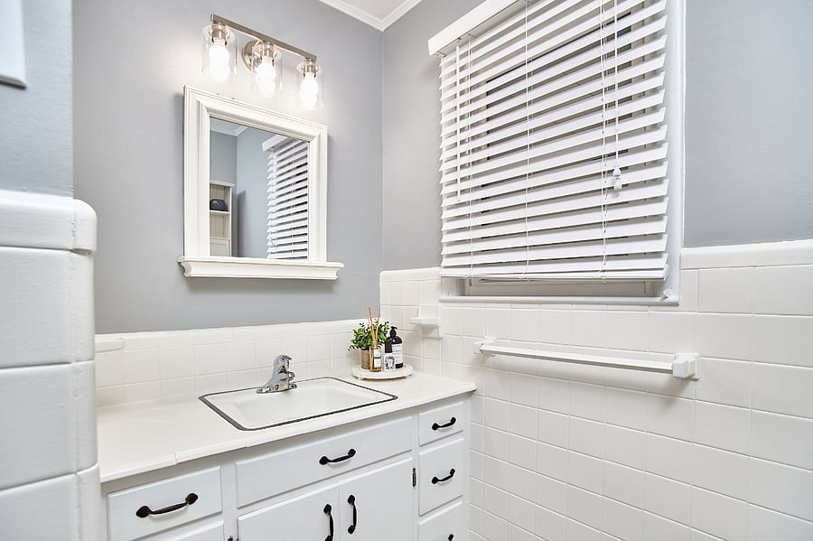 Bathroom at ground level.