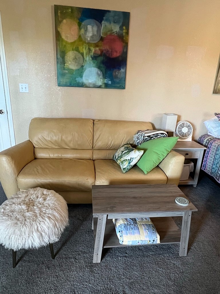 Lounge/sofa in Patio Room (primary bedroom)