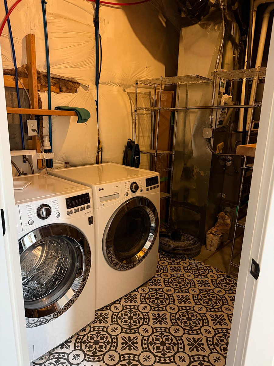 Extra closet space and full sized washer and dryer.