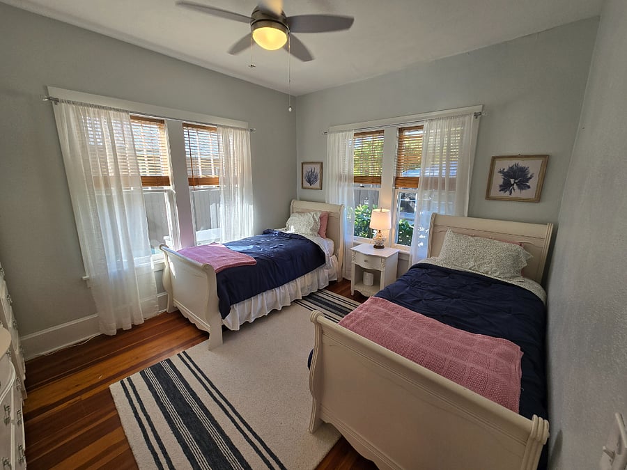 second bedroom with two twin beds. 
