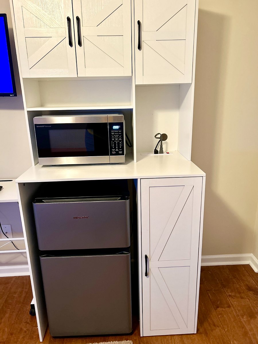 Private mini-fridge WITH freezer and microwave in-room. Access to shared full kitchen with full-size appliances is also included.