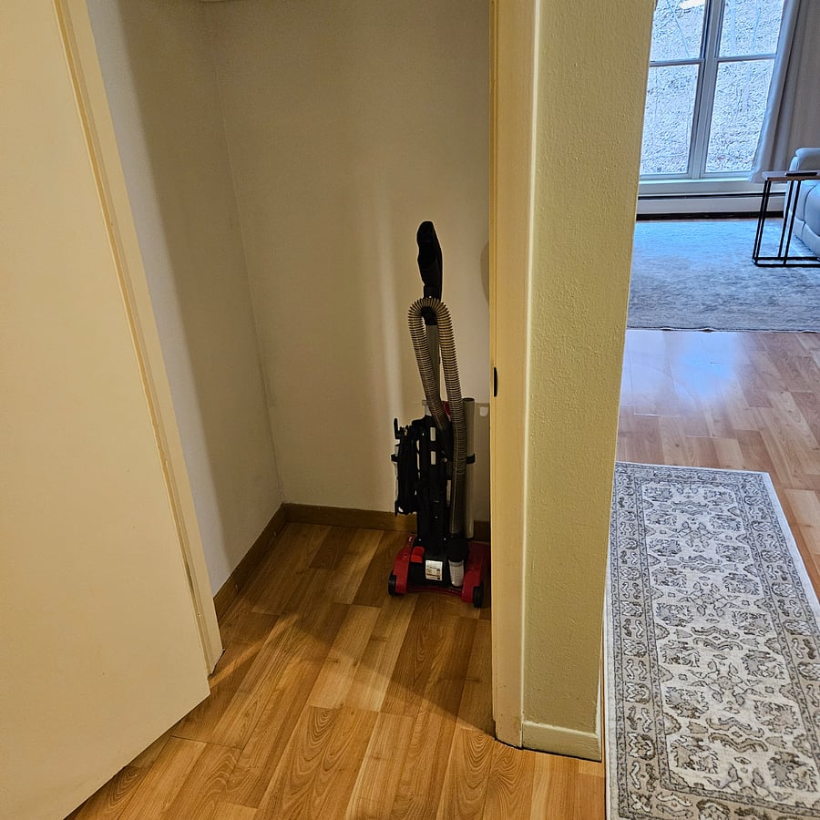 Nice hall closet in entryway. 
New vacuum also on site.