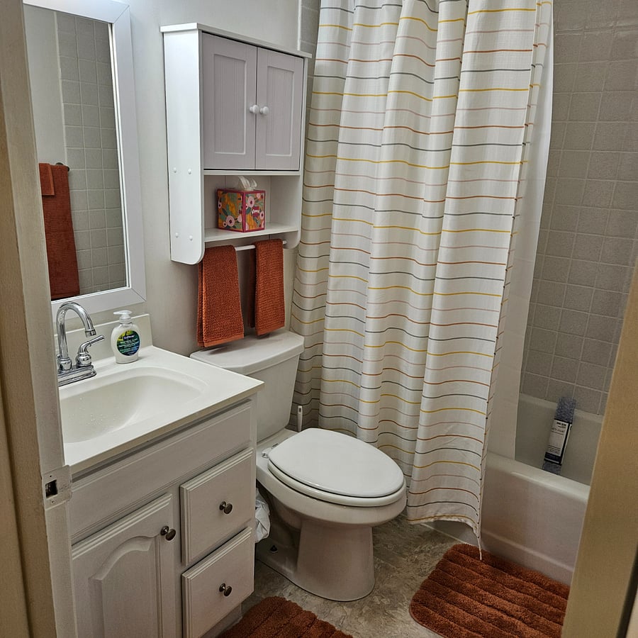 Full size private bathroom.   