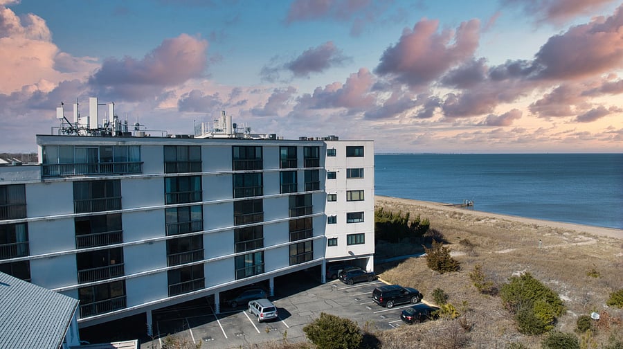 THIS IS THE BACKSIDE OF THE BUILDING. THIS UNIT IS THIRD IN FROM THE LEFT AND 3 FLOORS FROM THE TOP OR BOTTOM