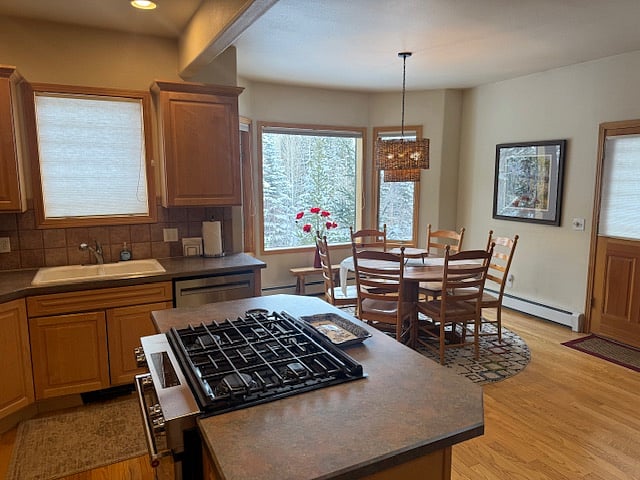 Kitchen and adjoining dining area