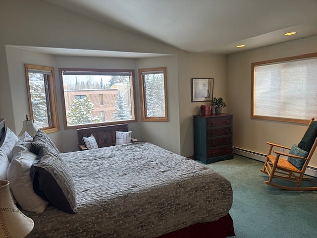 Primary bedroom with views of Ten Mile Creek