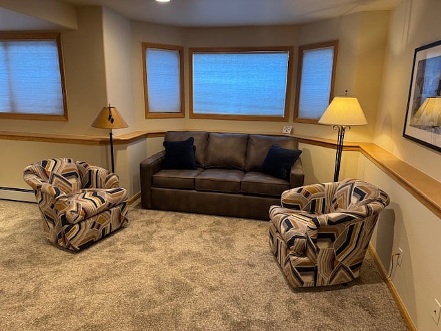 Lower level family/rec room with wet bar and pool table