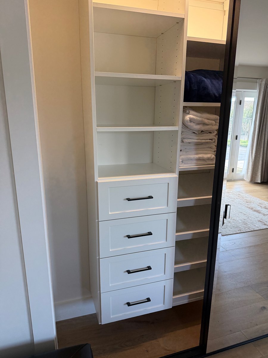Plenty of closet space with drawers