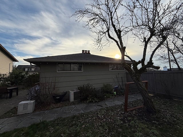 Backyard on north side of house