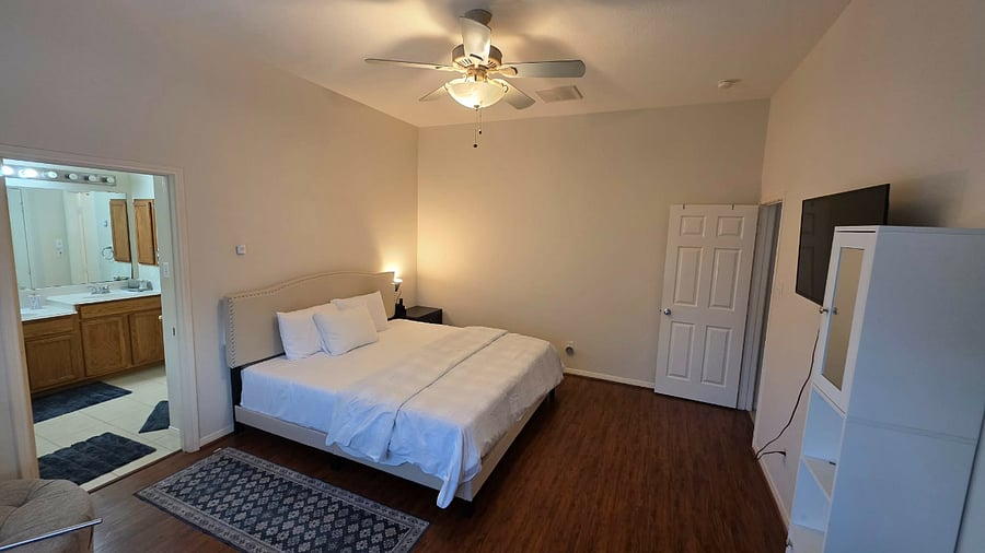 Main master bedroom king bed and sofa bed