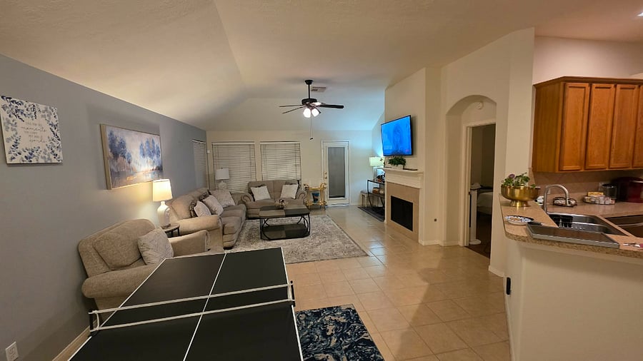 Main living room overlooking kitchen