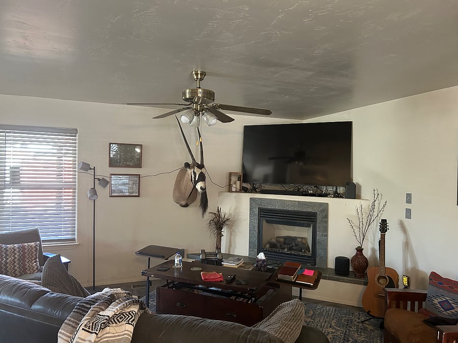 Large Smart TV - Samsung
Living room - Comfortable surroundings as well.