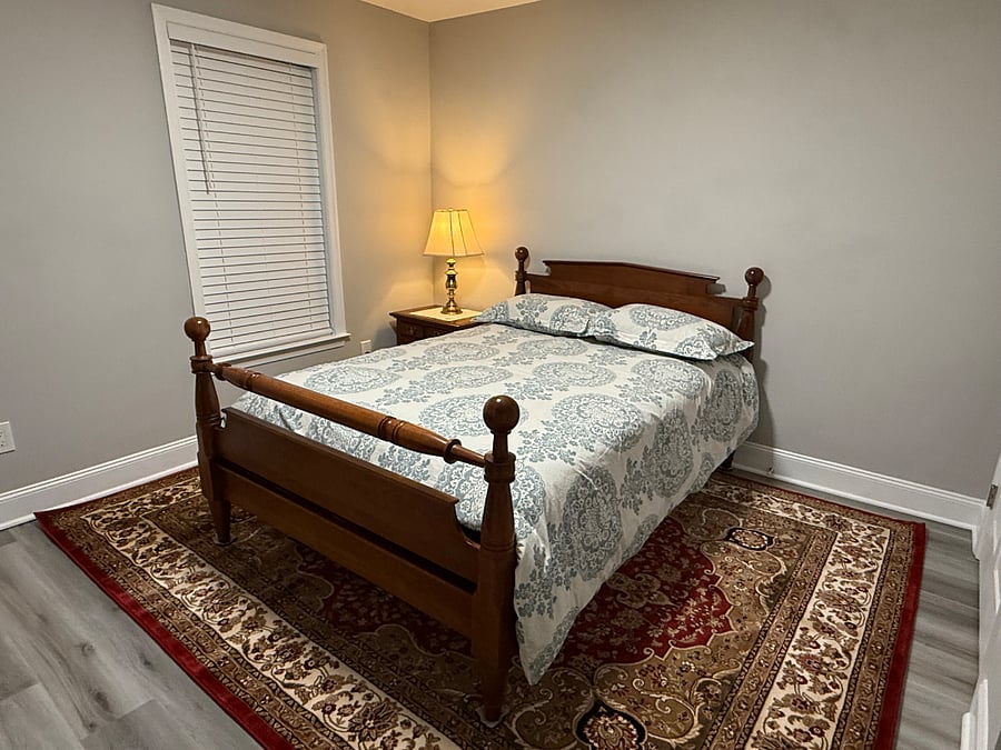 Bedroom 2: full-size canon ball bed.