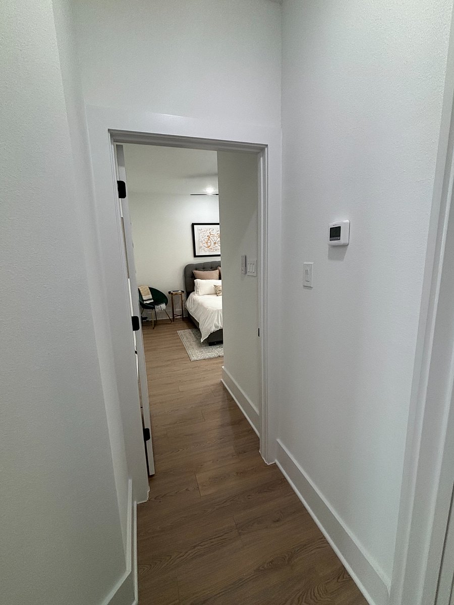 From hallway to bedroom