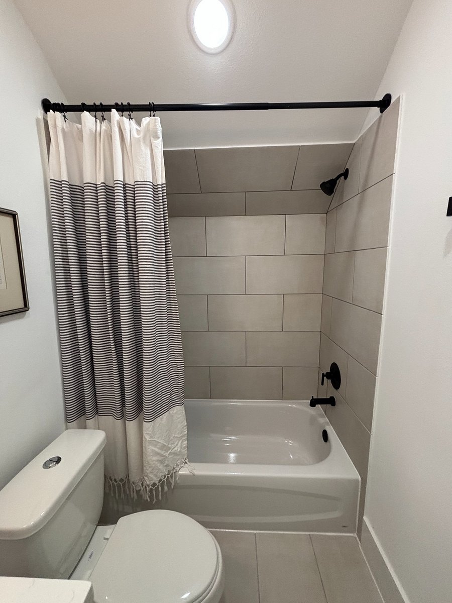 Brand new shower and tub