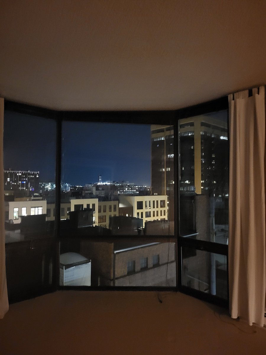 Nighttime Denver Skyline from the living room.