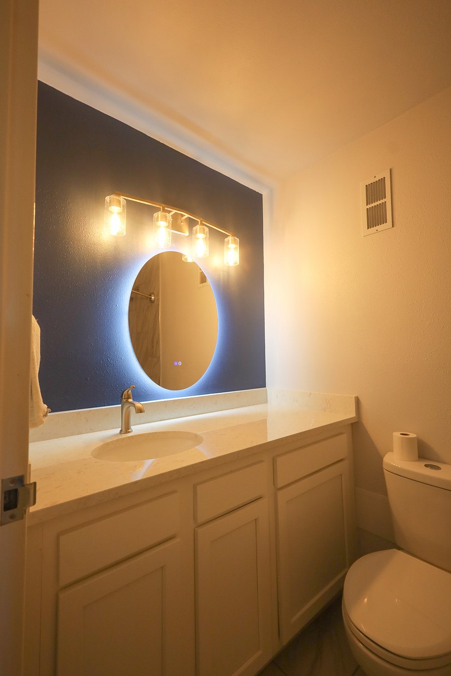 The tub/shower bathroom is fully renovated and in keeping with the classy style of the entire condo.