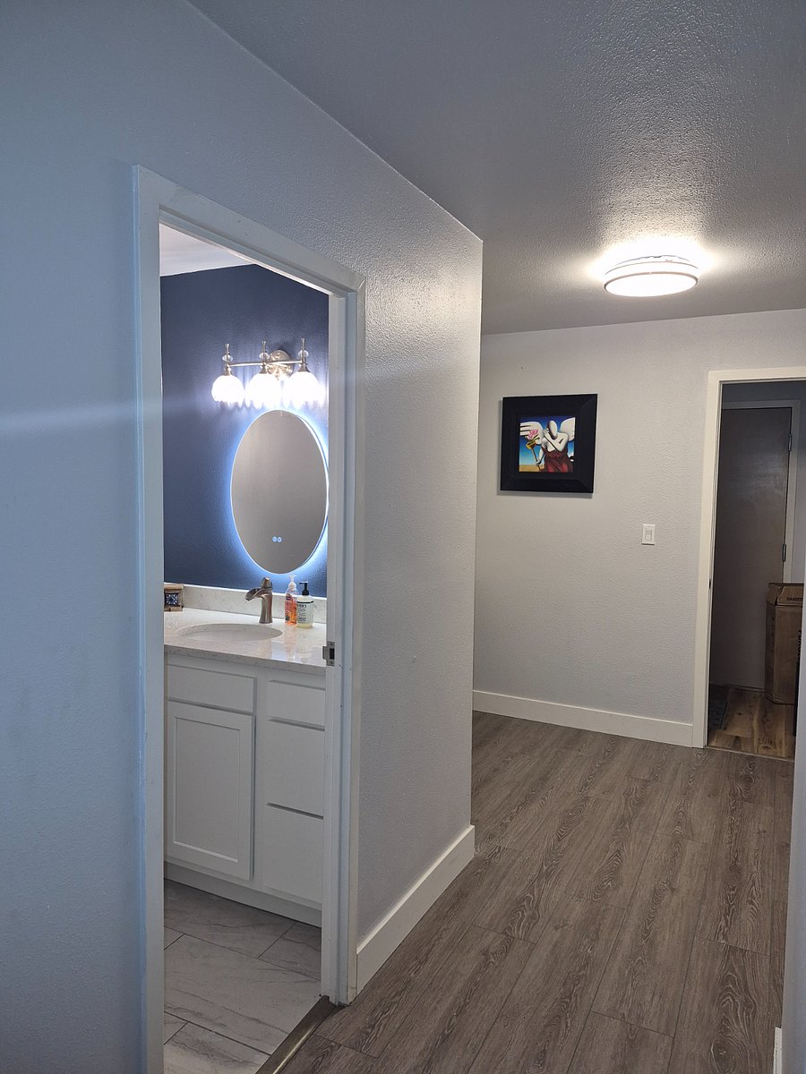 2-Bedroom Option: The second bedroom contains a renovated shower/tub bathroom and the private work space.