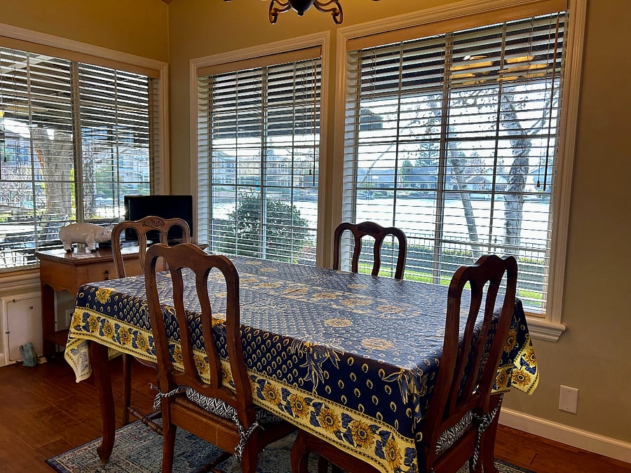 Kitchen table with lake views